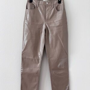 Shiny Taupe Leather Pants